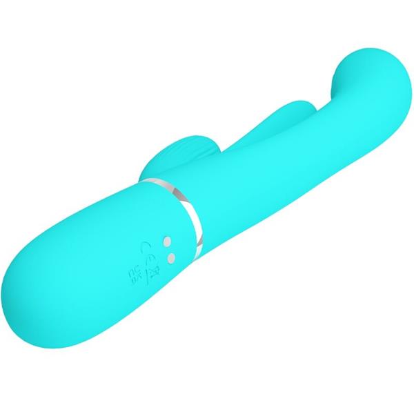 SHANIA TRIPLE RABBIT MULTIFUNCTION VIBRATOR 3 IN 1 BLUE