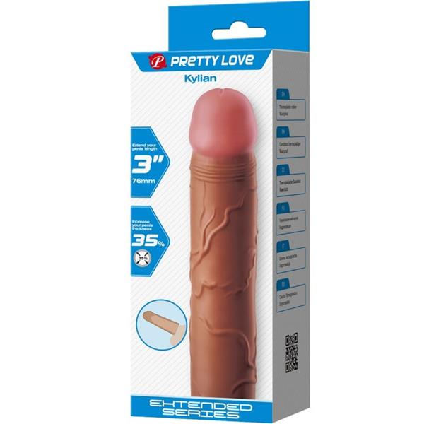 KYLIAN PENIS SLEEVE WITH 7.6 CM EXTENSION MULATTO