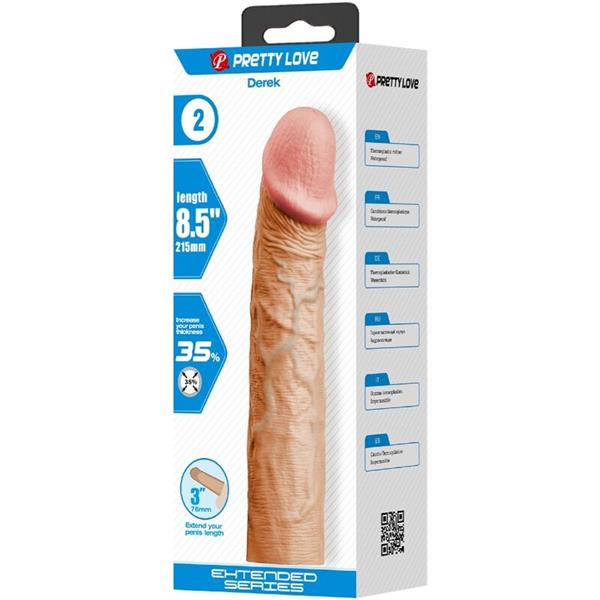 DEREK PENIS SLEEVE WITH 7.6 CM EXTENSION FLESH