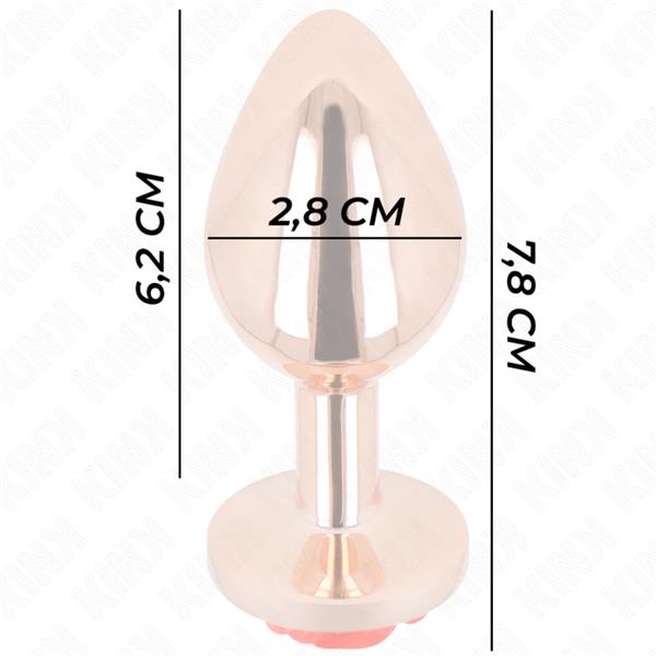 PINK GOLD ANAL PLUG WITH RED ROSE S