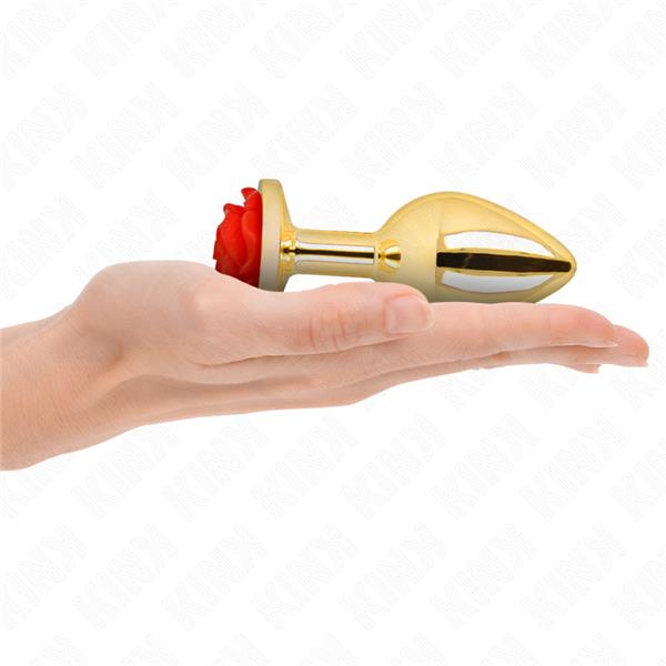 PLUG ANAL GOLD ROSE RED SIZE L
