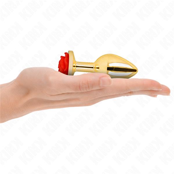 PLUG ANAL GOLD ROSE RED SIZE M