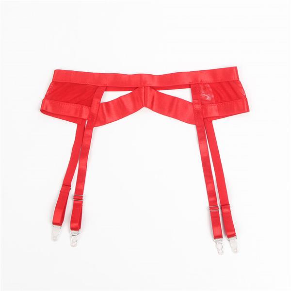 955267 RED BONDAGE BRA WITH GARTER SET L/XL