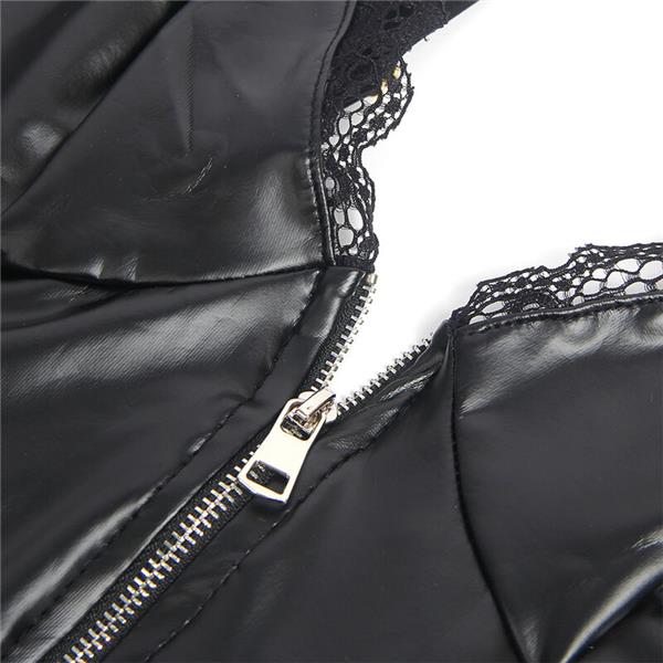 955458 BLACK LEATHER ZIPPER BODY S/M