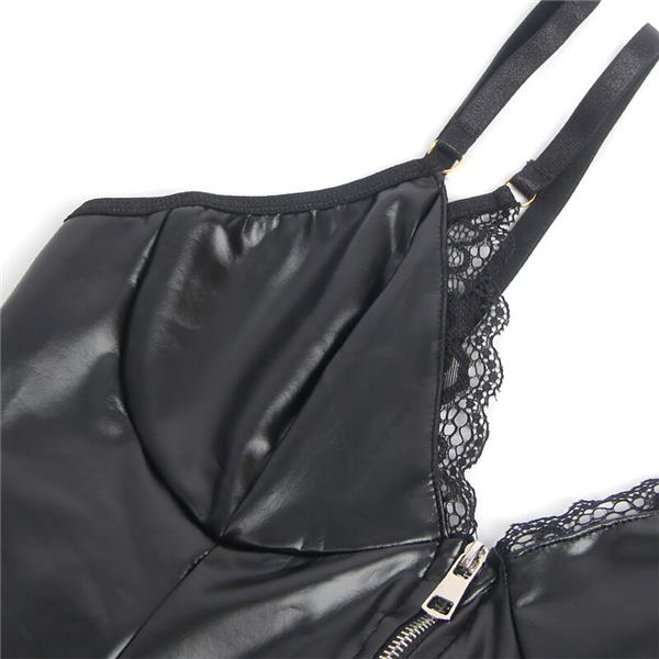 955465 BLACK LEATHER ZIPPER BODY L/XL
