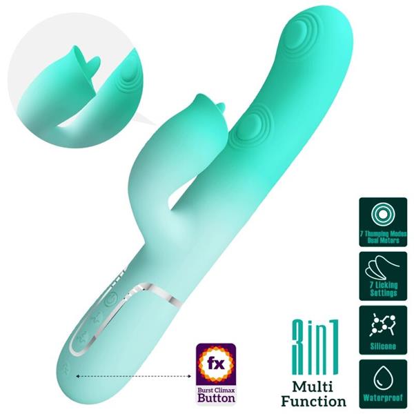 GIGI MULTIFUNCTION RABBIT VIBRATOR AQUA GREEN