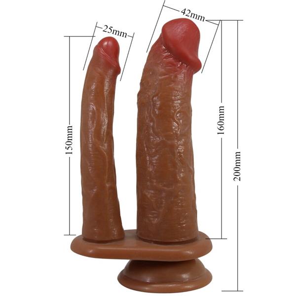 GORAN DOUBLE DILDO REALISTIC NATURAL MULATO