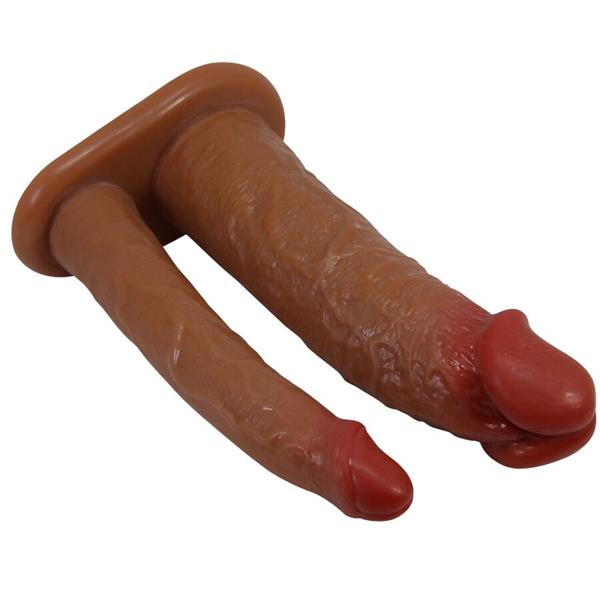 YAIRON DOUBLE PENIS SLEEVE WITH 4 CM EXTENSION MULATTO