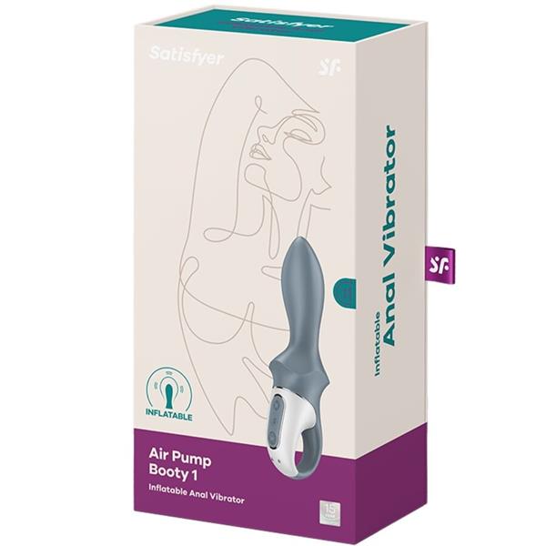 AIR PUMP BOOTY 1 ANAL INFLATABLE VIBRATOR GREY
