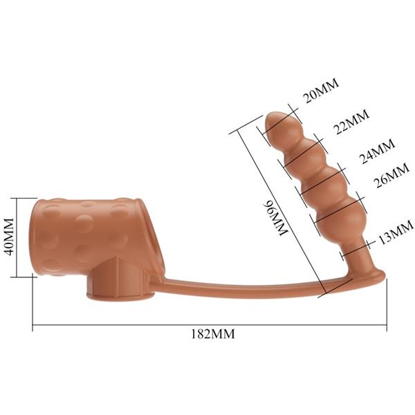 PENIS SLEEVE WITH ANAL PLUG NATURAL