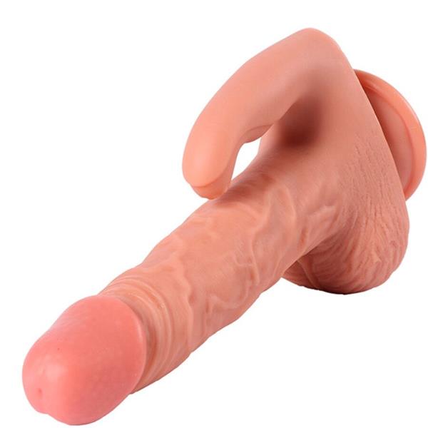 HAYDEN DILDO IN STIMULATOR KLITORISA Z VIBRACIJO IN DALJINSKIM UPRAVLJALNIKOM 16 CM