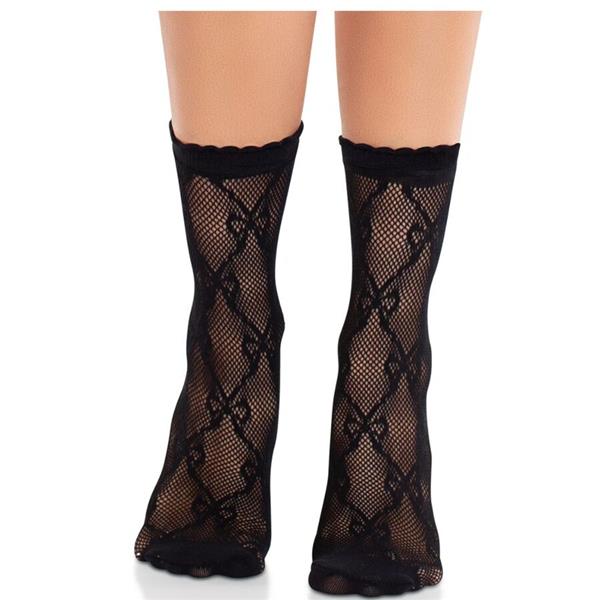 BLACK LACE BOW LACE SOCKS