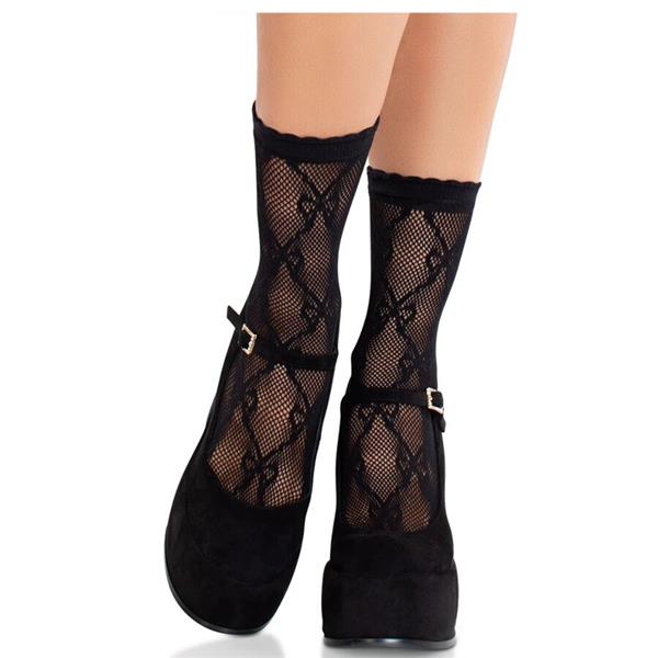BLACK LACE BOW LACE SOCKS