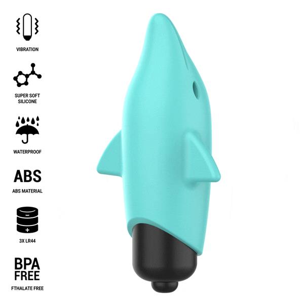 ECHO VIBRATING BULLET DOLPHIN BLUE 8 X 4.7 CM