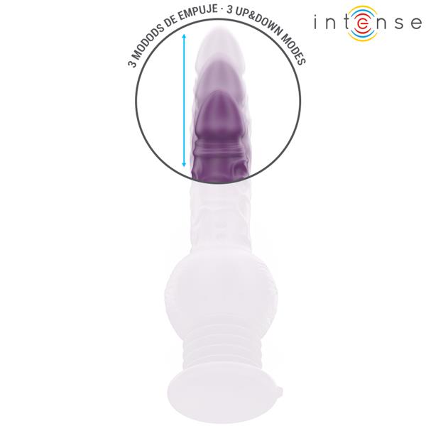 TATUM VIŠEFUNKCIONALNI VIBRATOR S GORE-DOLJE VIBRACIJOM 24 CM LJUBIČASTI