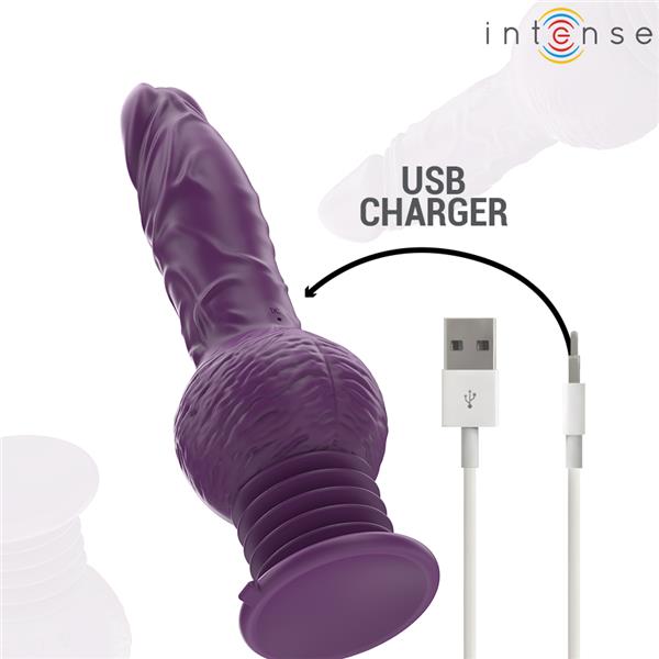 TATUM VIŠEFUNKCIONALNI VIBRATOR S GORE-DOLJE VIBRACIJOM 24 CM LJUBIČASTI