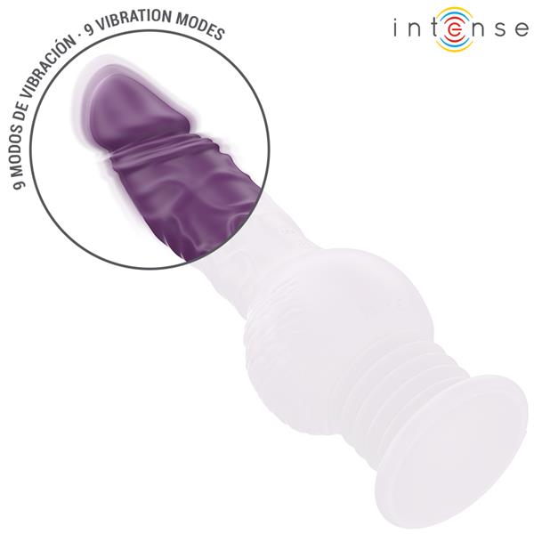 TATUM VIŠEFUNKCIONALNI VIBRATOR S GORE-DOLJE VIBRACIJOM 24 CM LJUBIČASTI