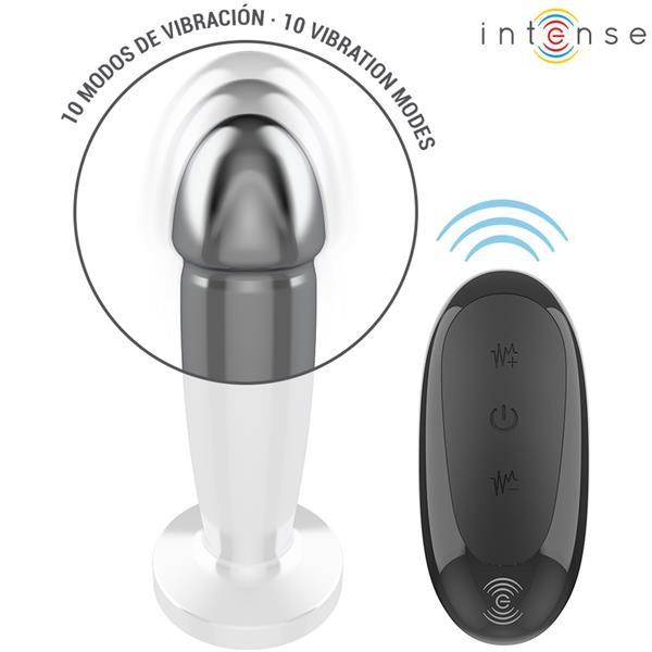 ANAL PLUG 10 VIBRATIONS METAL DILDO WITH REMOTE CONTROL S