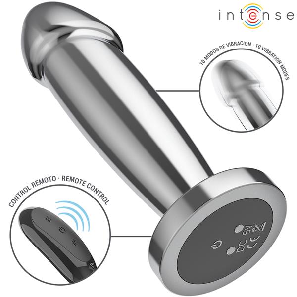 ANAL PLUG 10 VIBRATIONS METAL DILDO WITH REMOTE CONTROL S