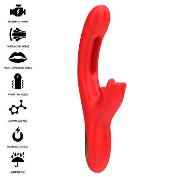 JESSICA MULTIFUNKCIONALNI VIBRATOR STIMULACIJA KLITORISA 24.8 CM CRVENI