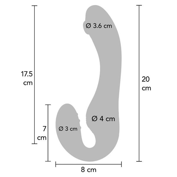 2 V 1 BREZPASOVNI STRAP-ON VIBRATOR Z DALJINSKIM UPRAVLJALNIKOM V PURPURNI BARVI