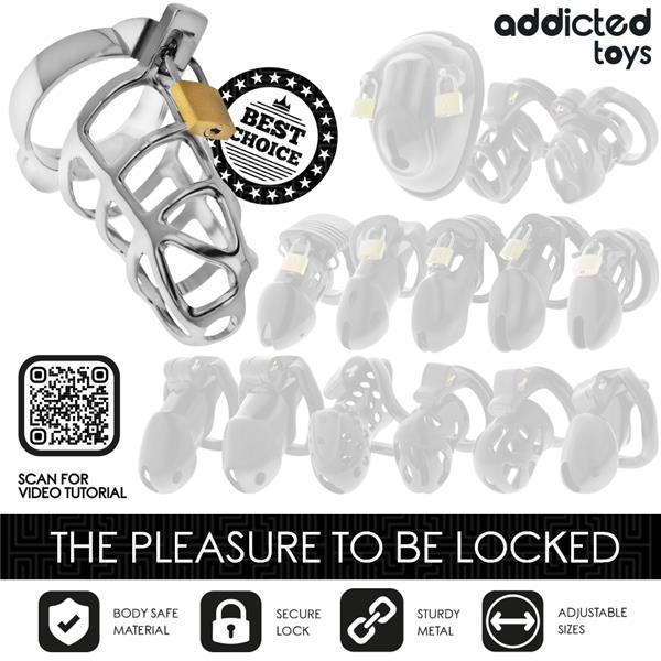 SILVER LOCK PENIS CAGE METAL SIZE M