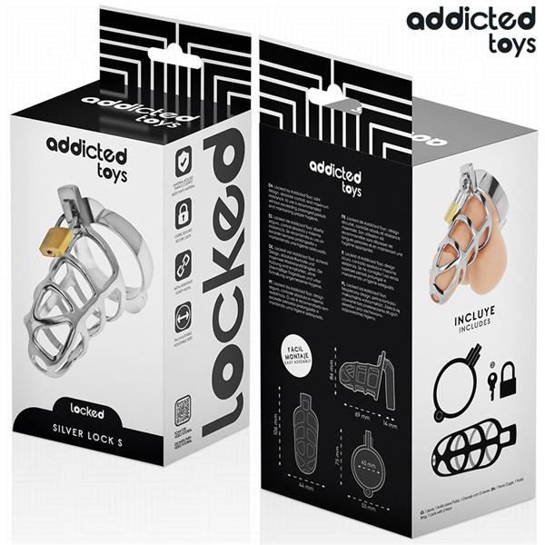 SILVER LOCK METAL PENIS CAGE SIZE S