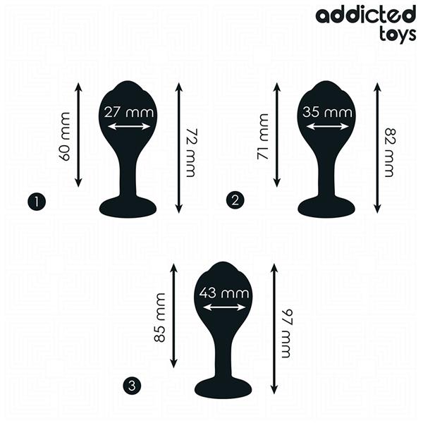 KOMPLET 3 ANALNIH ČEPKOV SILIKON Z NAKITOM
