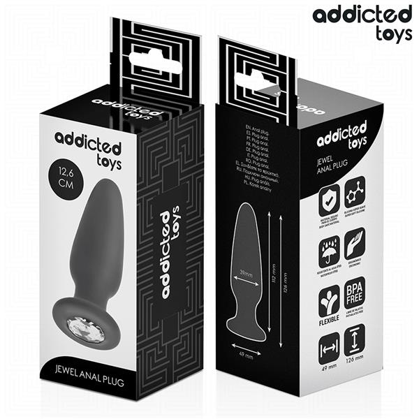 ANAL PLUG WITH JEWEL SILICONE SIZE L 12.6 CM