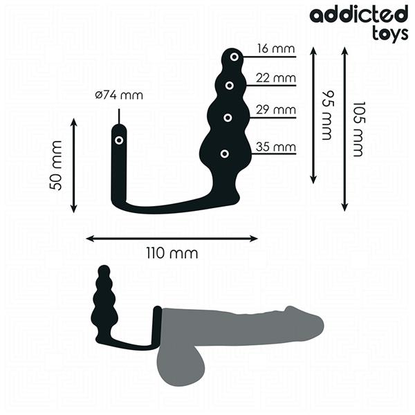 ANALNI PLUG Z OBROČEM SILIKON MODEL 5