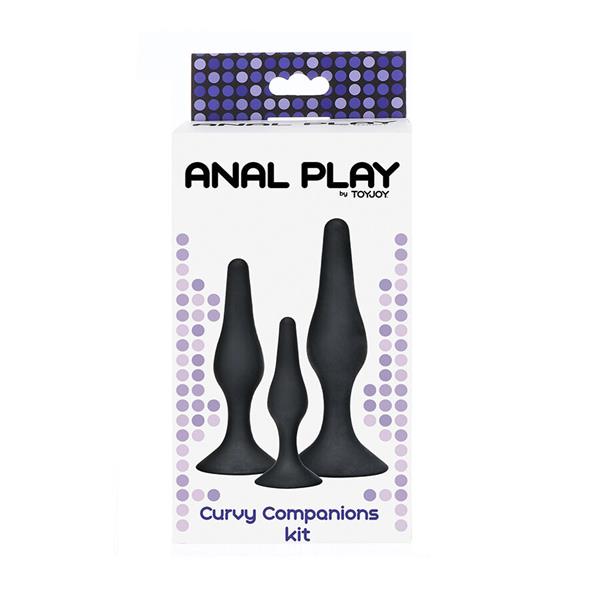ANAL PLAY CURVY COMPANIONS ANAL PLUG 3 PIECES BLACK