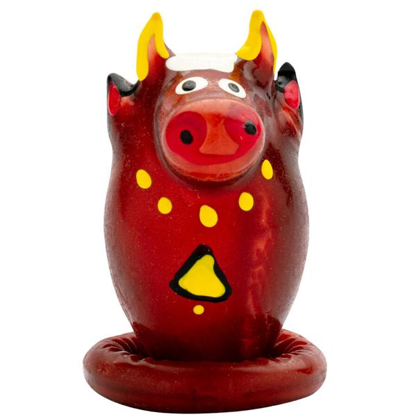 HANDPAINTED NOVELTY CONDOMS BULL MODEL 1