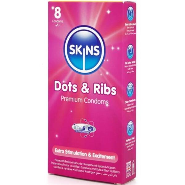 DOTS & RIBS PREMIUM CONDOMS PACK 8