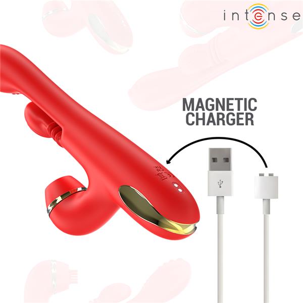 KATY MULTIFUNKCIONALNI STIMULATOR KLITORISA 4 IZMENLJIVE GLAVE RDEČA