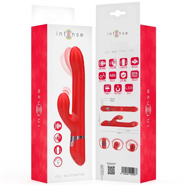 LELE MULTIFUNKCIONALNI VIBRATOR Z VRTENJEM & OSILACIJAMI & STIMULACIJO RDEČA