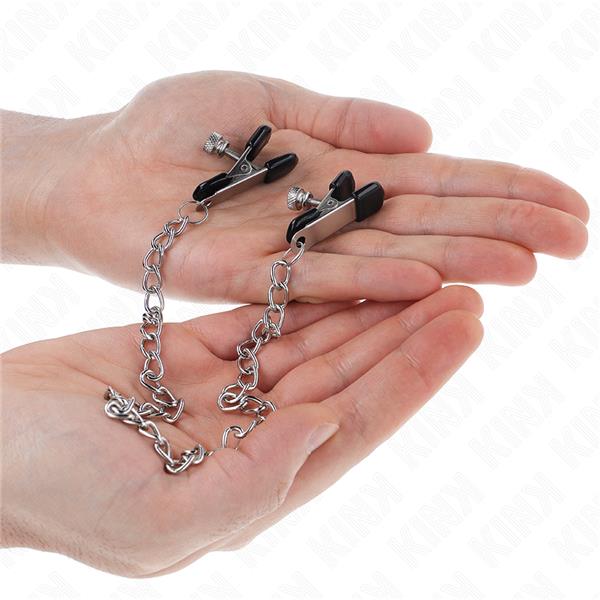 FLAT CHAIN NIPPLE CLAMPS SILVER 34 CM