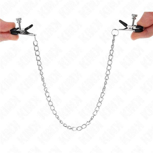 FLAT CHAIN NIPPLE CLAMPS SILVER 34 CM