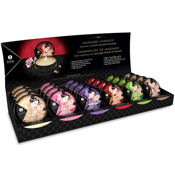 MINI CARESS BY CANDLELIGHT DISPLAY MASSAGE CANDLES 24 UNITS