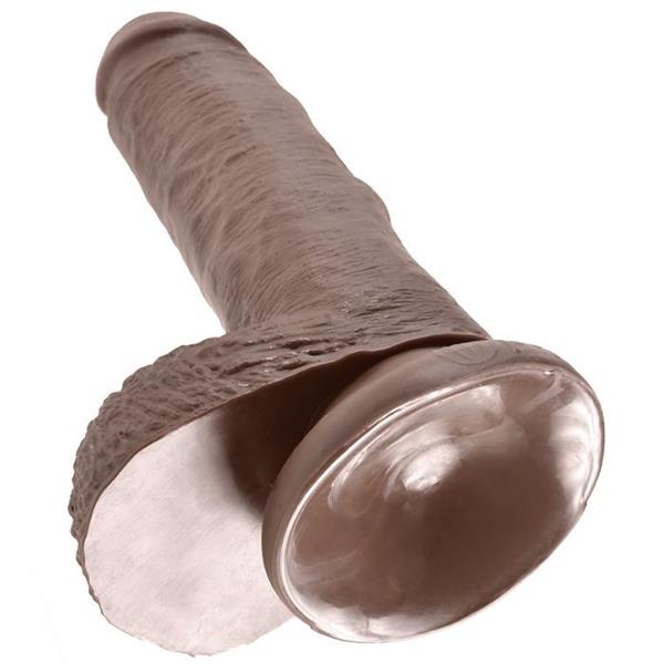 7 DILDO BROWN WITH BALLS 17.8 CM