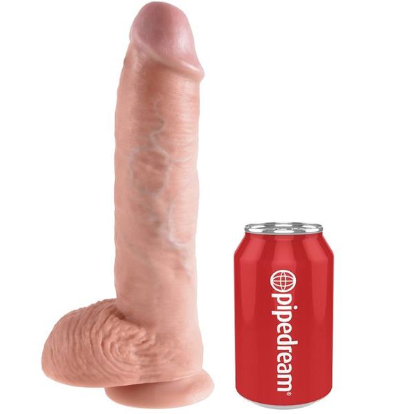 10 DILDO FLESH WITH BALLS 26.5 CM