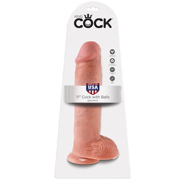 11 DILDO KOŽA Z JAJCI 28 CM