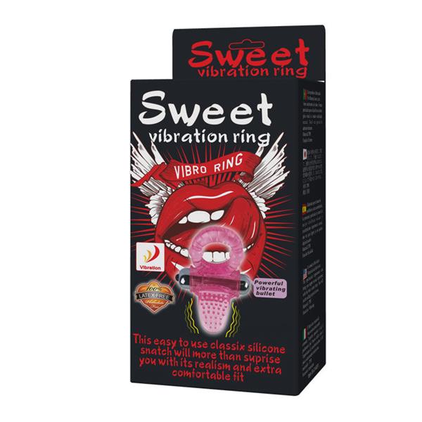 SWEET ABS 10 RHYTHMS RING PINK VIBRATOR PENIS RING