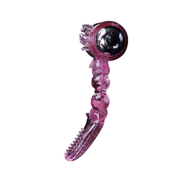 SILICONE RING 10 TONGUE RHYTHMS WITH PINK VIBRATION