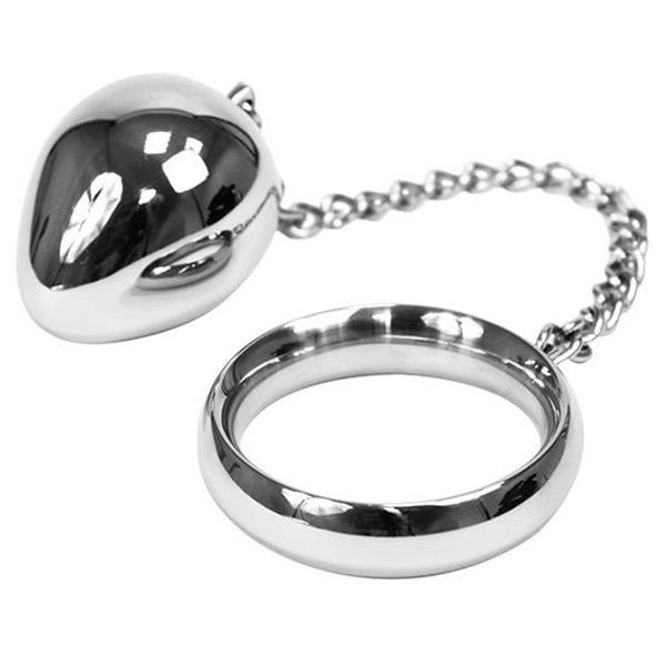 PRSTEN ZA PENIS 50MM + LANAC S METALNOM KUGLOM