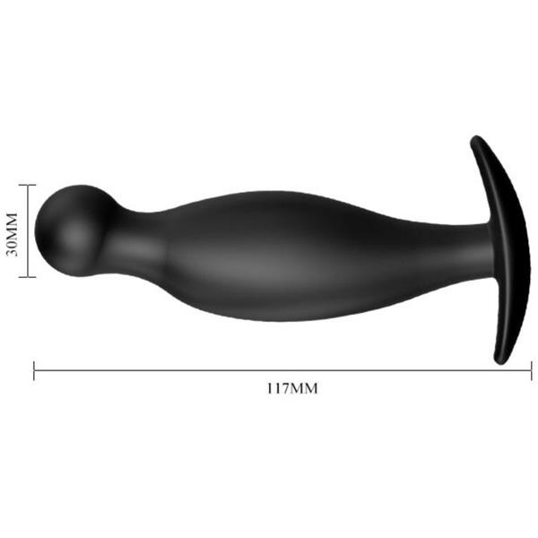 SILICONE ANAL PLUG 11.7 CM BLACK