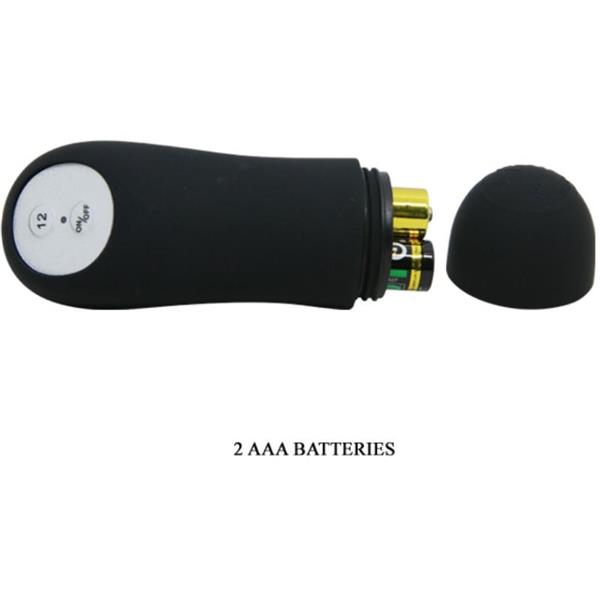 SILIKONSKI ANALNI ČEP U OBLIKU PENISA I 12 VIBRACIJSKIH MODA CRNI