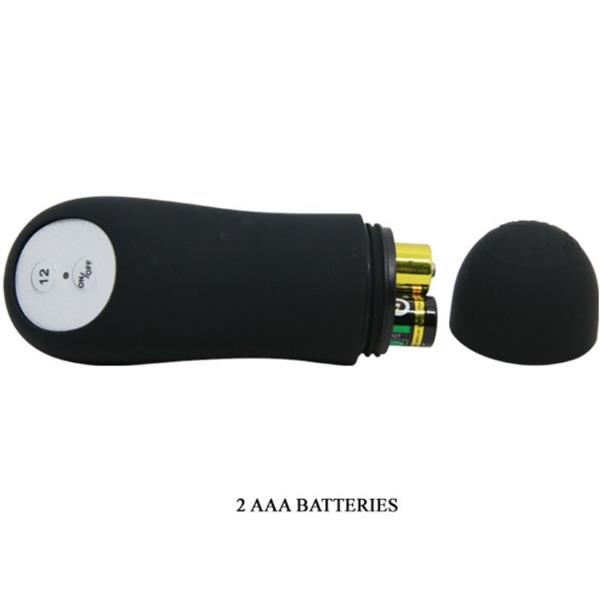 ANAL PLUG SILICONE EXTRA STIMULATION AND 12 VIBRATION MODES BLACK REMOTE CONTROL