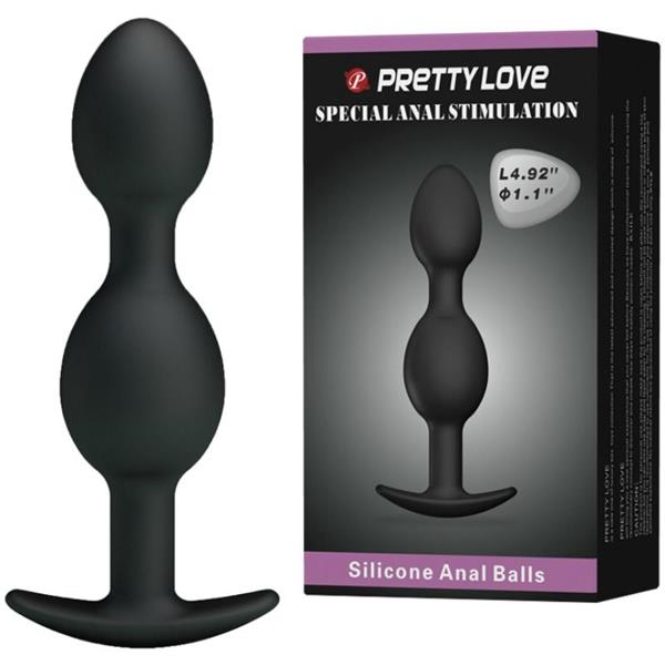 SILICONE ANAL BALLS 12.5 CM BLACK