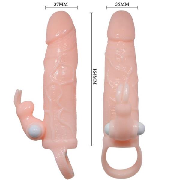 BRAVE MAN PENIS COVER WITH RABBIT AND DOUBLE ENGINE FLESH 16.5 CM