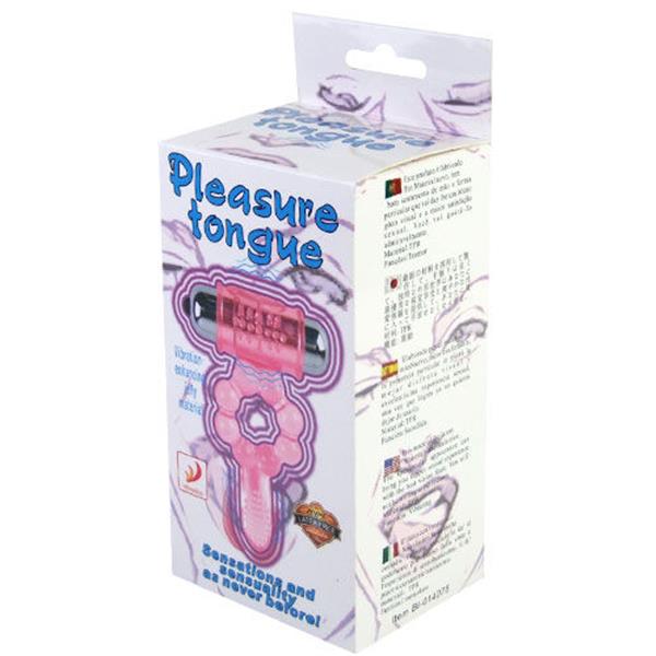 SILICONE RING 10 TONGUE RHYTHMS WITH PINK VIBRATION